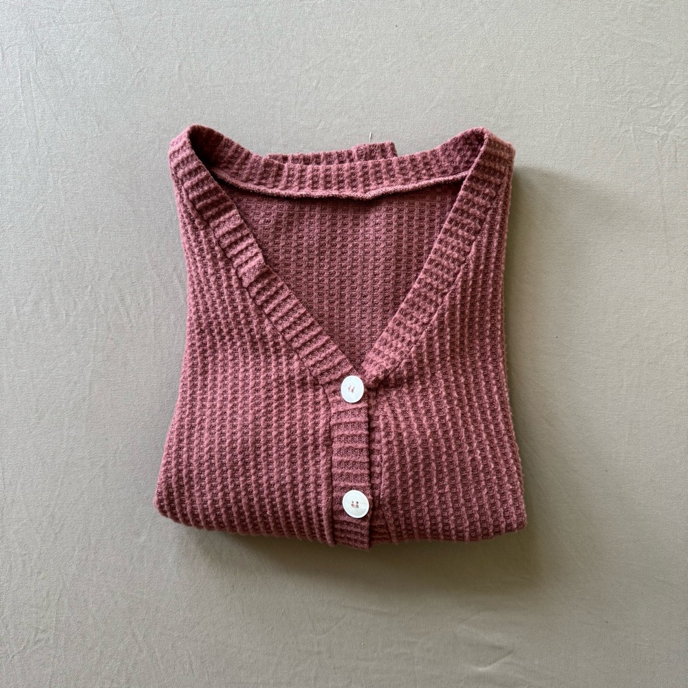 Romwe Waffle Knit Cardigan
